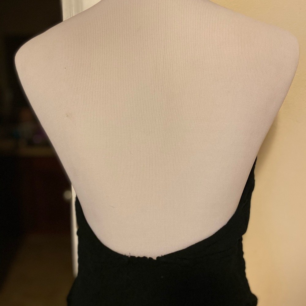 Black smocked crop top